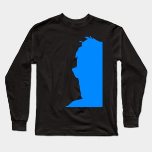 Half a guy facing left silhouetted blue. Long Sleeve T-Shirt